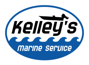 Kelley's Marine Service logo with a bass boat and blue waves.