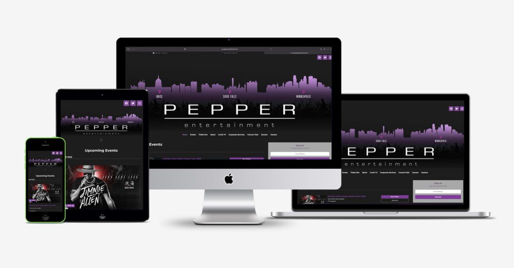 PepperEntertainment.com screen showcase