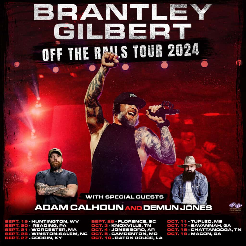 Brantley Gilbert Off the Rails Tour Graphic