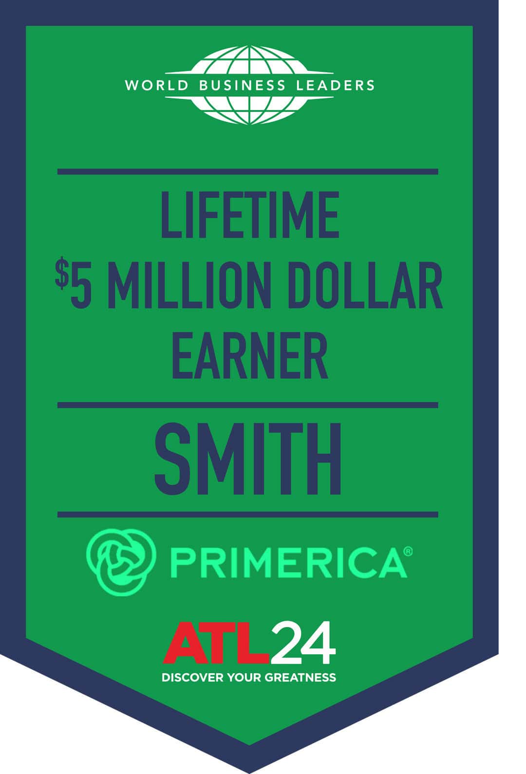 Lifetime $5 million Dollar Earner Award Banner Design